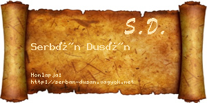 Serbán Dusán névjegykártya